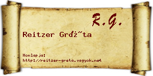 Reitzer Gréta névjegykártya